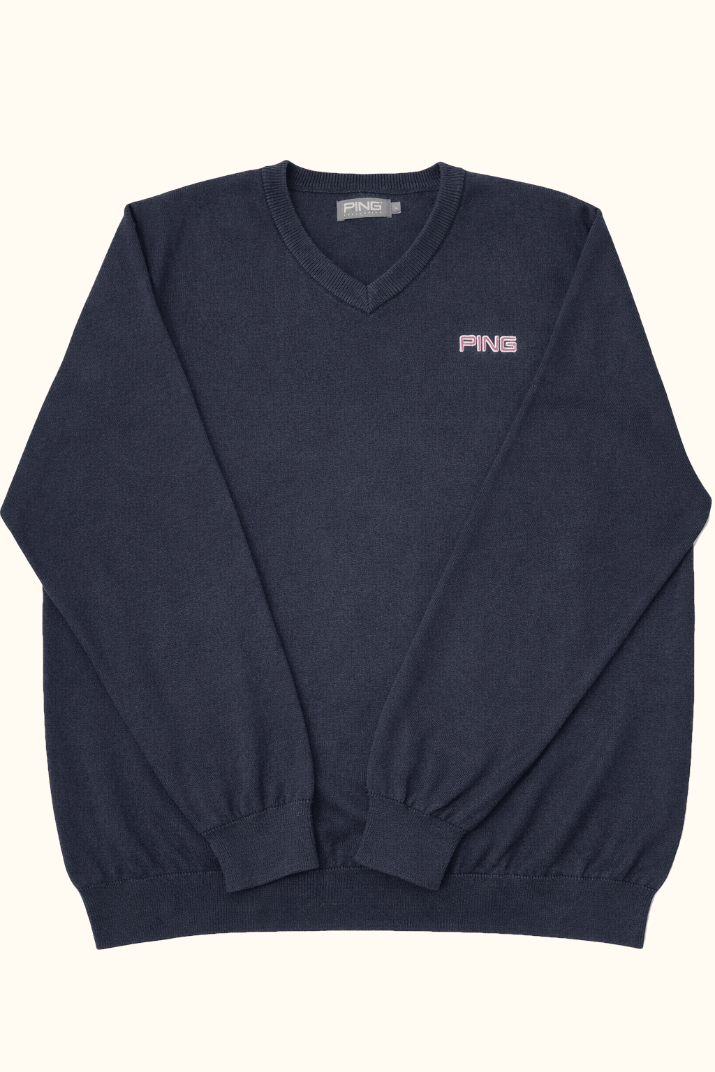 Black PING Jumper V Neck Front