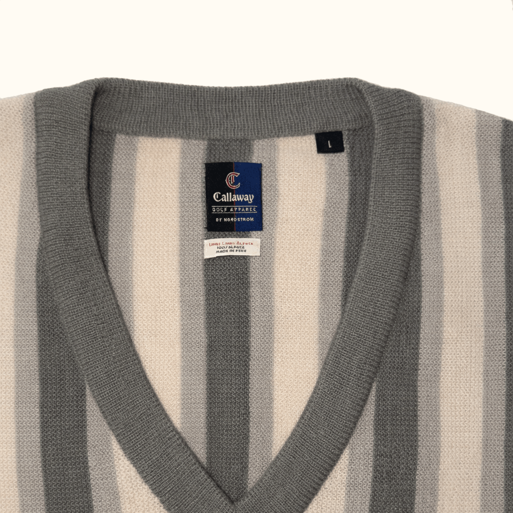Callaway Alpaca Wool V Neck Vest Label