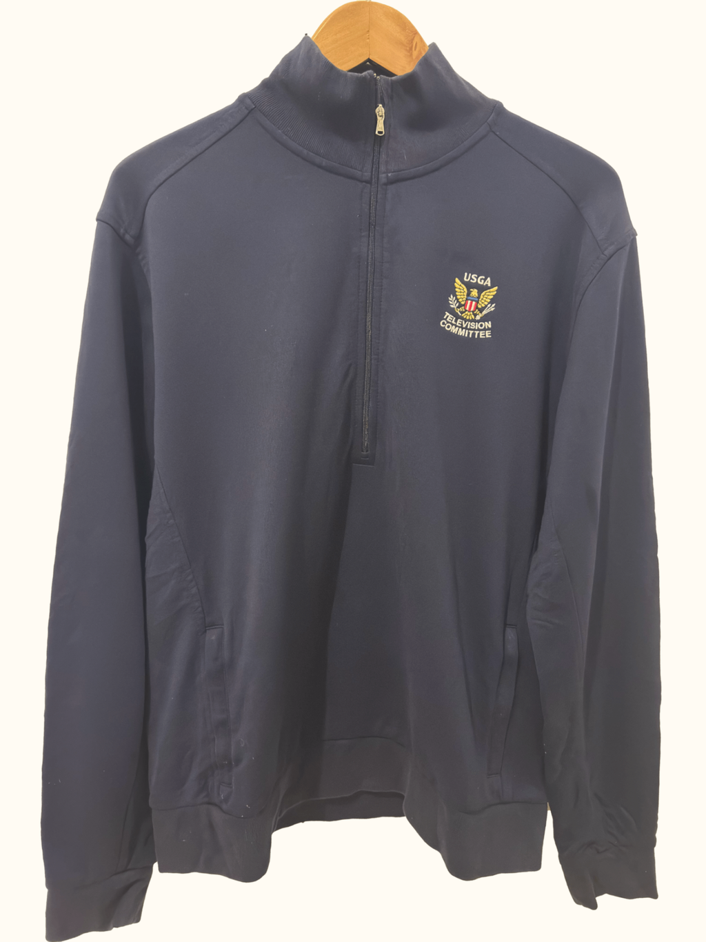 Vintage Ralph Lauren Quarter-Zip Jumper USGA Television Committee - Navy (XL)