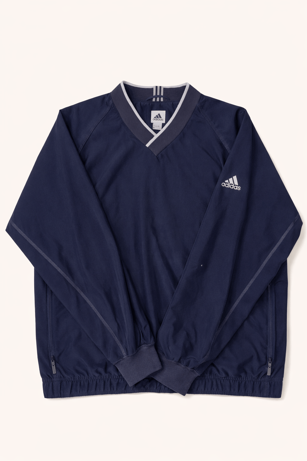 Y2K Adidas Golf V-Neck Pullover – Navy Performance Shell (L)