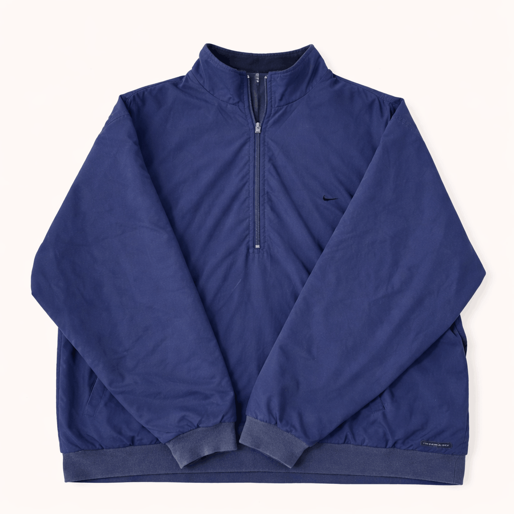 Blue pullover with a quarter zip 