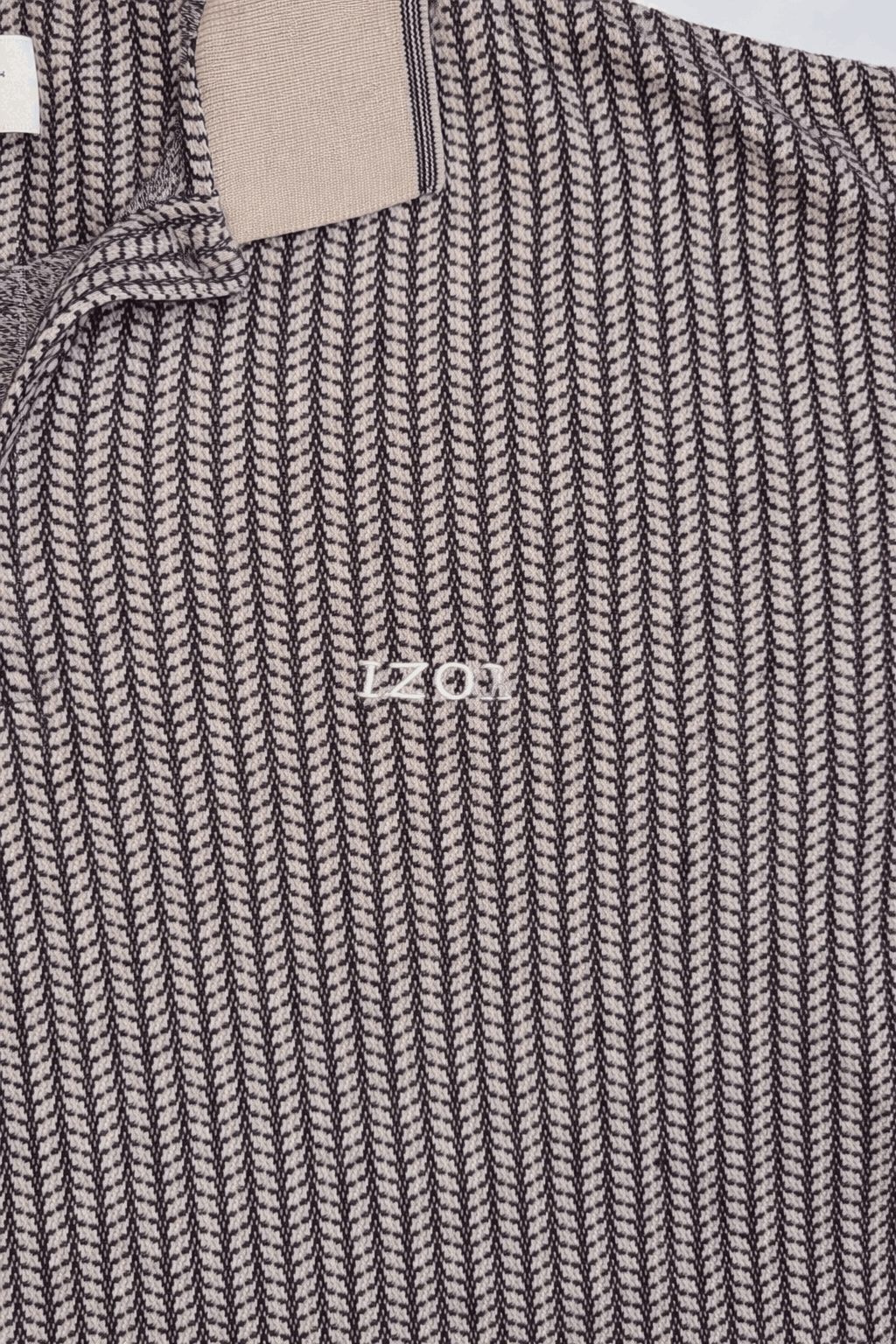 Navy & Grey Herringbone IZOD Polo Front