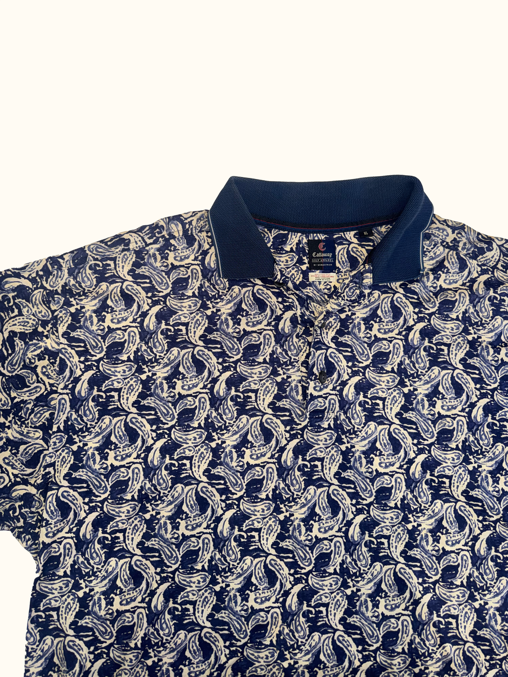 Vintage Callaway Golf Polo - Blue Paisley Pattern (XL)