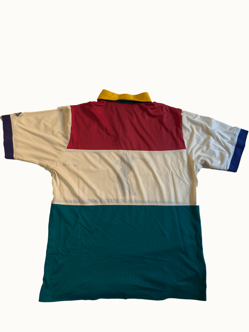 Colourful Glenmuir polo shirt with a golf graphic back