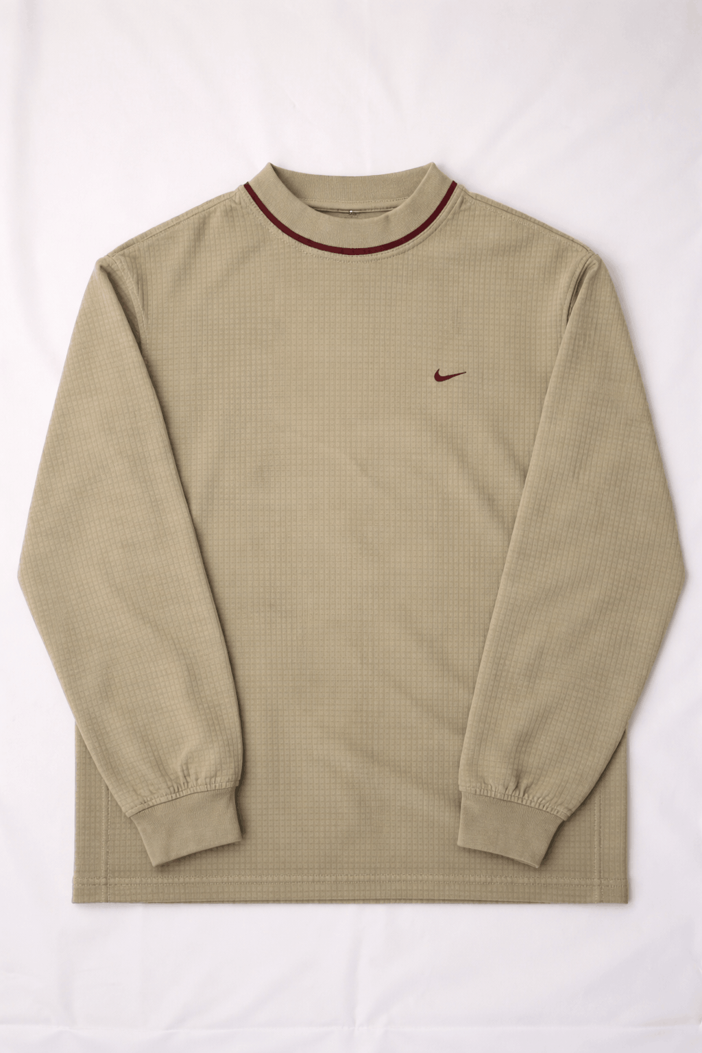 Beige Nike long-sleeve mock neck shirt 