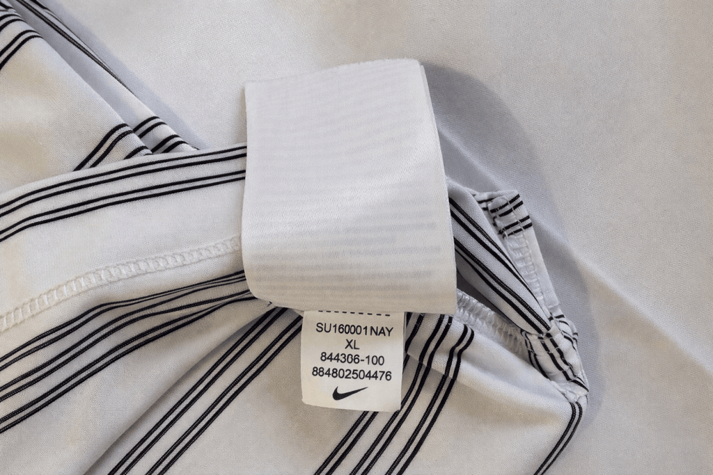 Vintage Nike Polo - White/Black Stripe (XL)