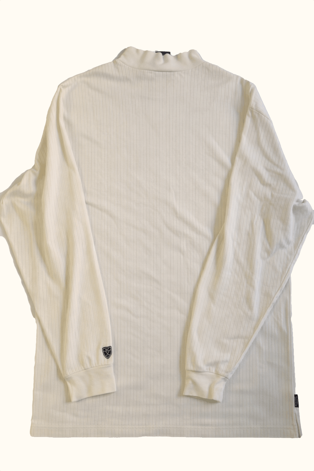 White Nike long-sleeve mock neck shirt back