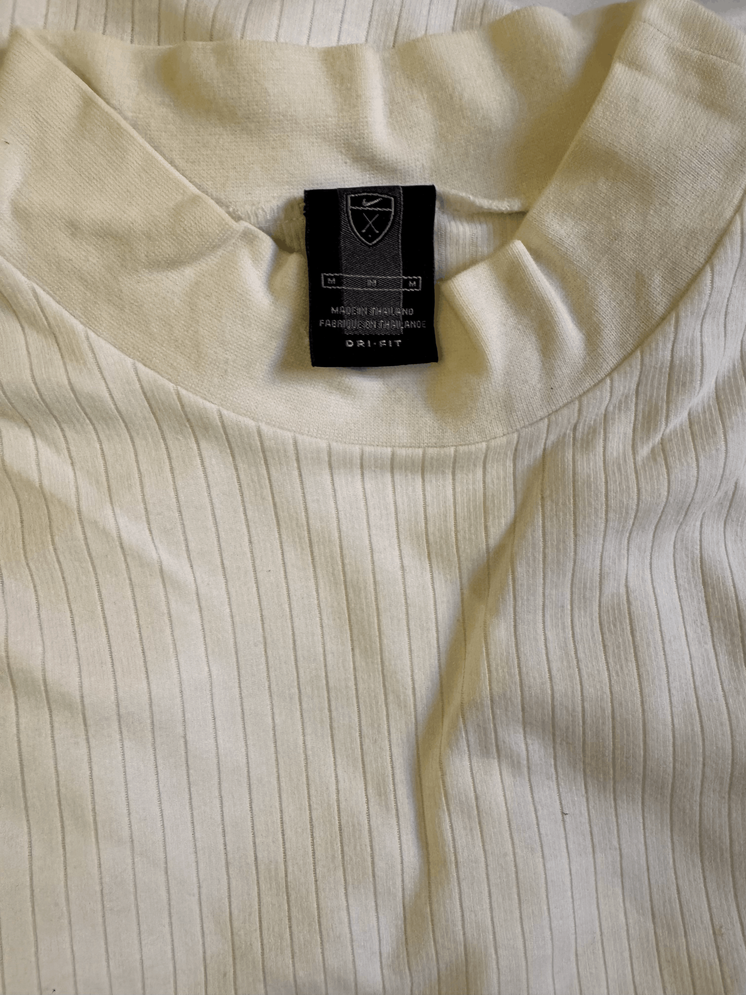 White Nike long-sleeve mock neck shirt Label