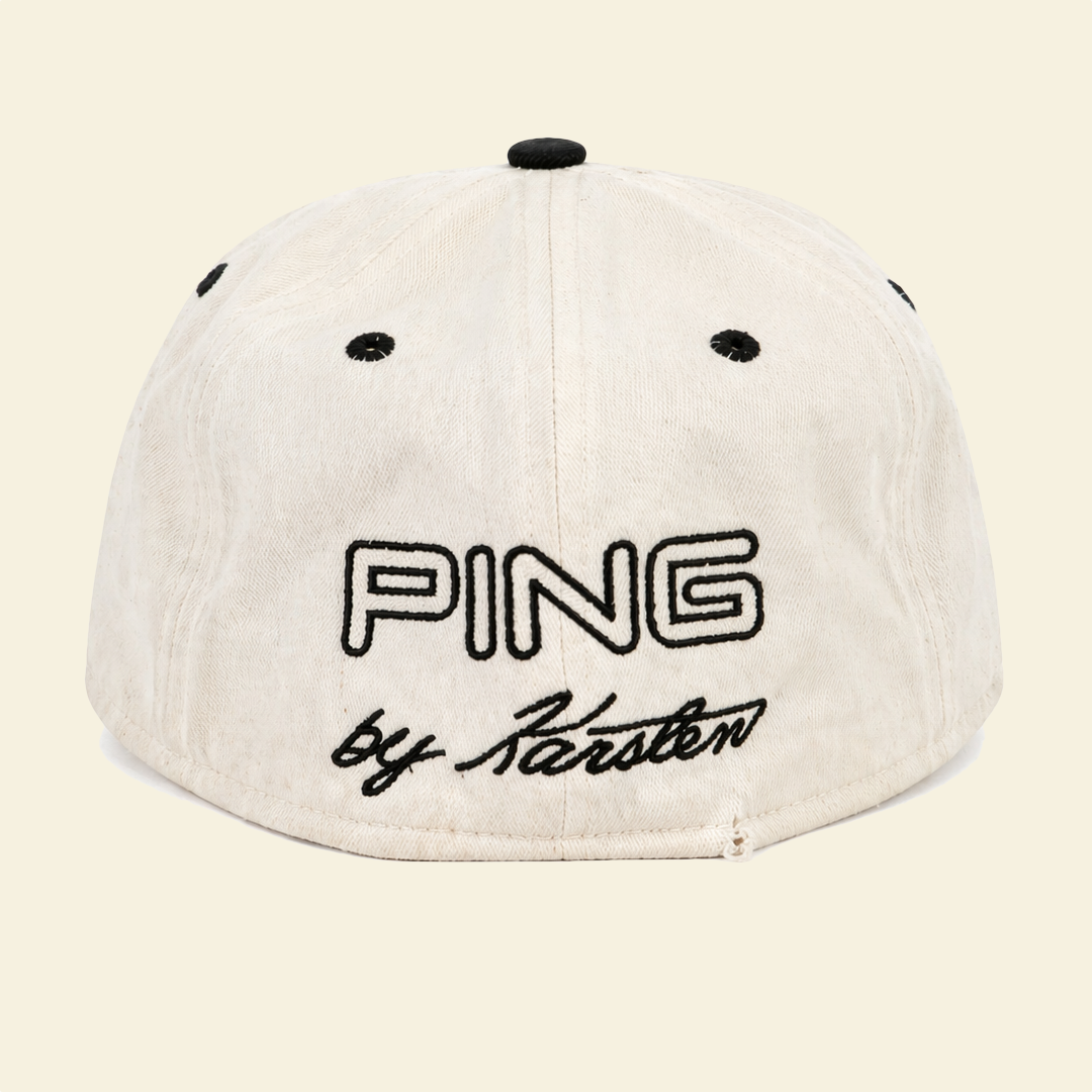 Vintage Ping by Karsten Wool Golf Cap – Cream/Black (Size 7)
