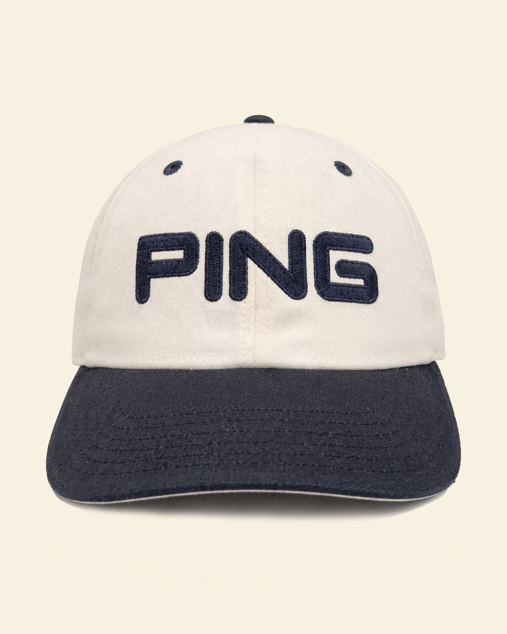 Vintage Ping by Karsten Wool Golf Cap – Cream/Black (Size 7)