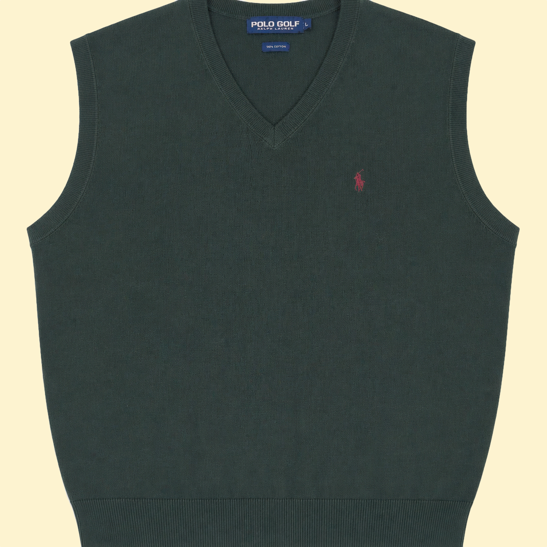 Vintage Polo Golf Ralph Lauren V-Neck Golf Vest – Forest Green (M)