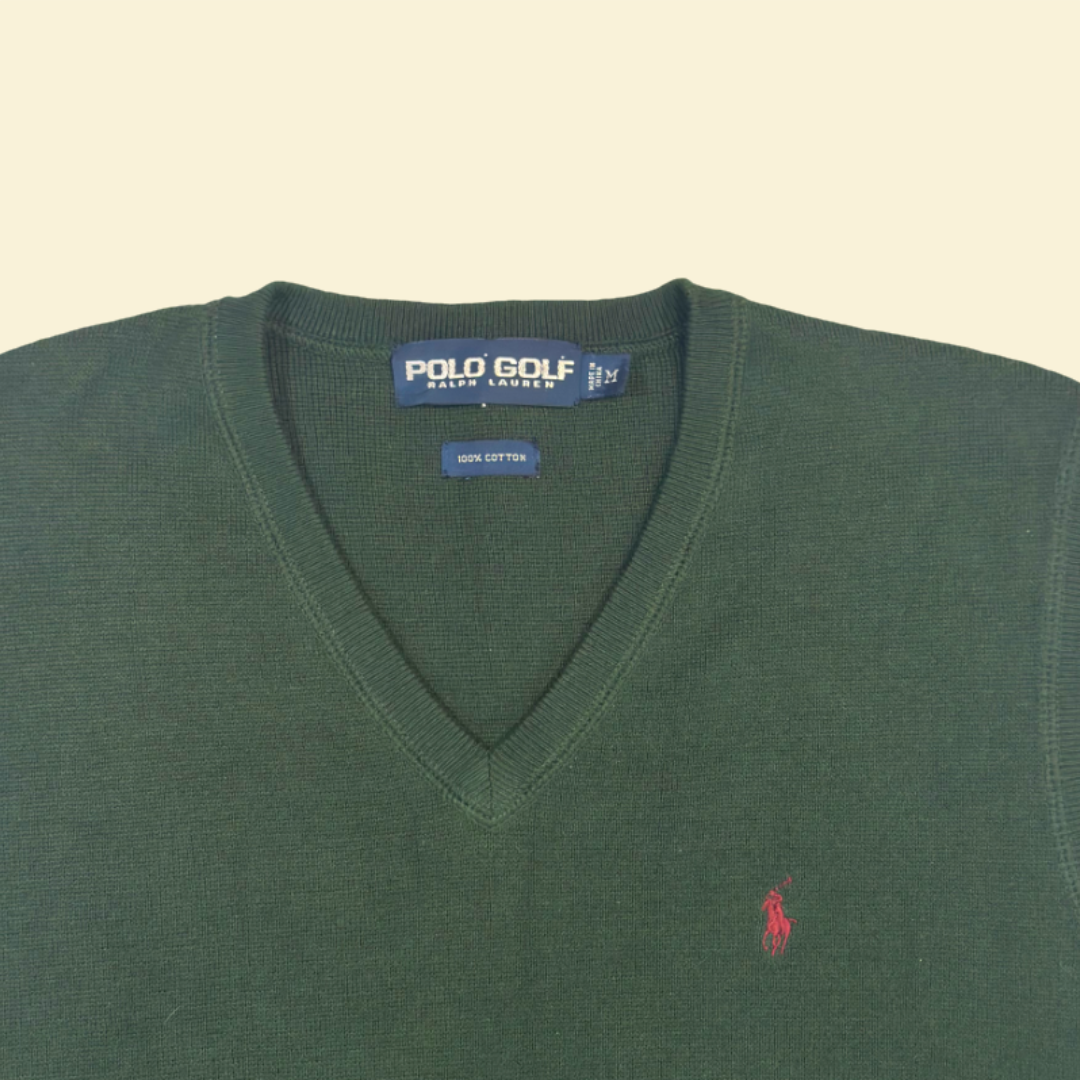 Vintage Polo Golf Ralph Lauren V-Neck Golf Vest – Forest Green (M)