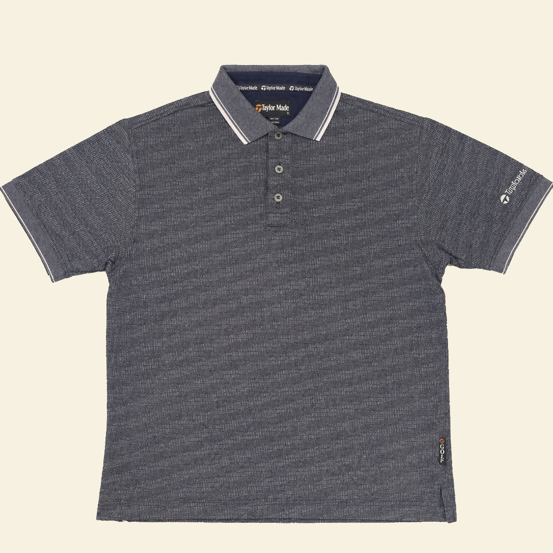 Vintage TaylorMade Golf Polo Shirt – Textured Grey (L)