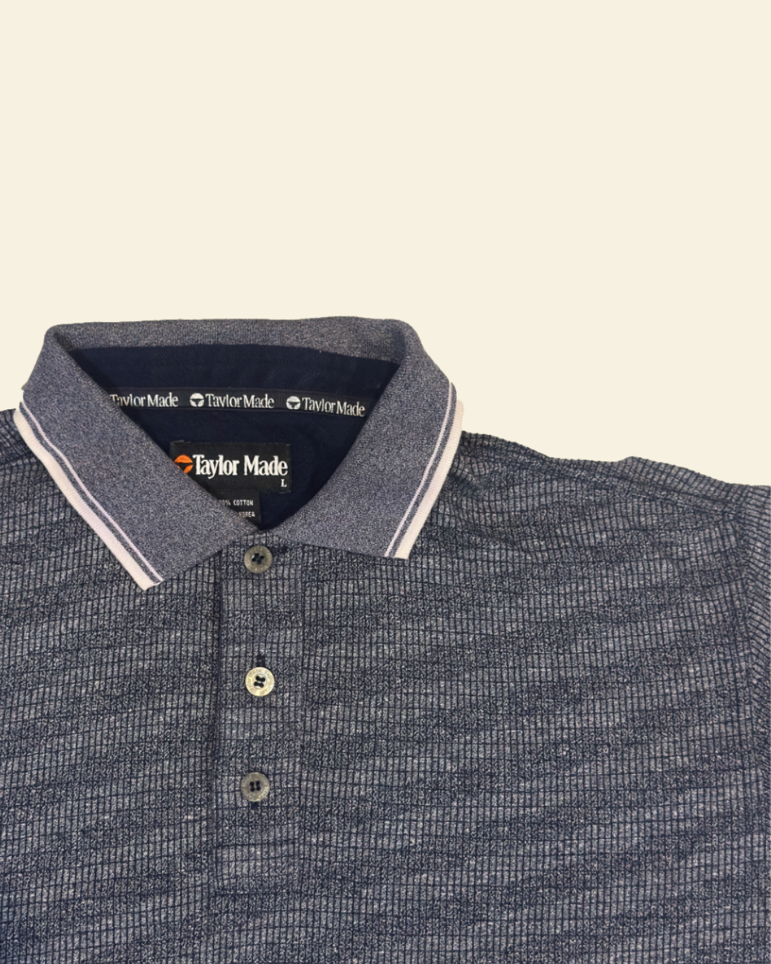 Vintage TaylorMade Golf Polo Shirt – Textured Grey (L)