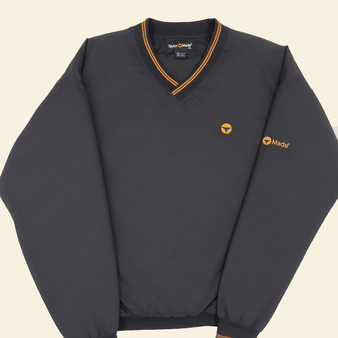 TaylorMade Pullover Jacket V-neck Grey/Orange Trim (XL)