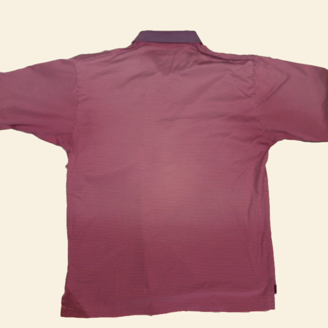 Vintage Titleist by Corbin Striped Golf Polo – Pink & Purple (XL)